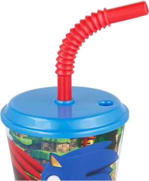 Set Sonic Bicchiere con Cannuccia + Portamerenda Bpa Free - Sonic22/2pz