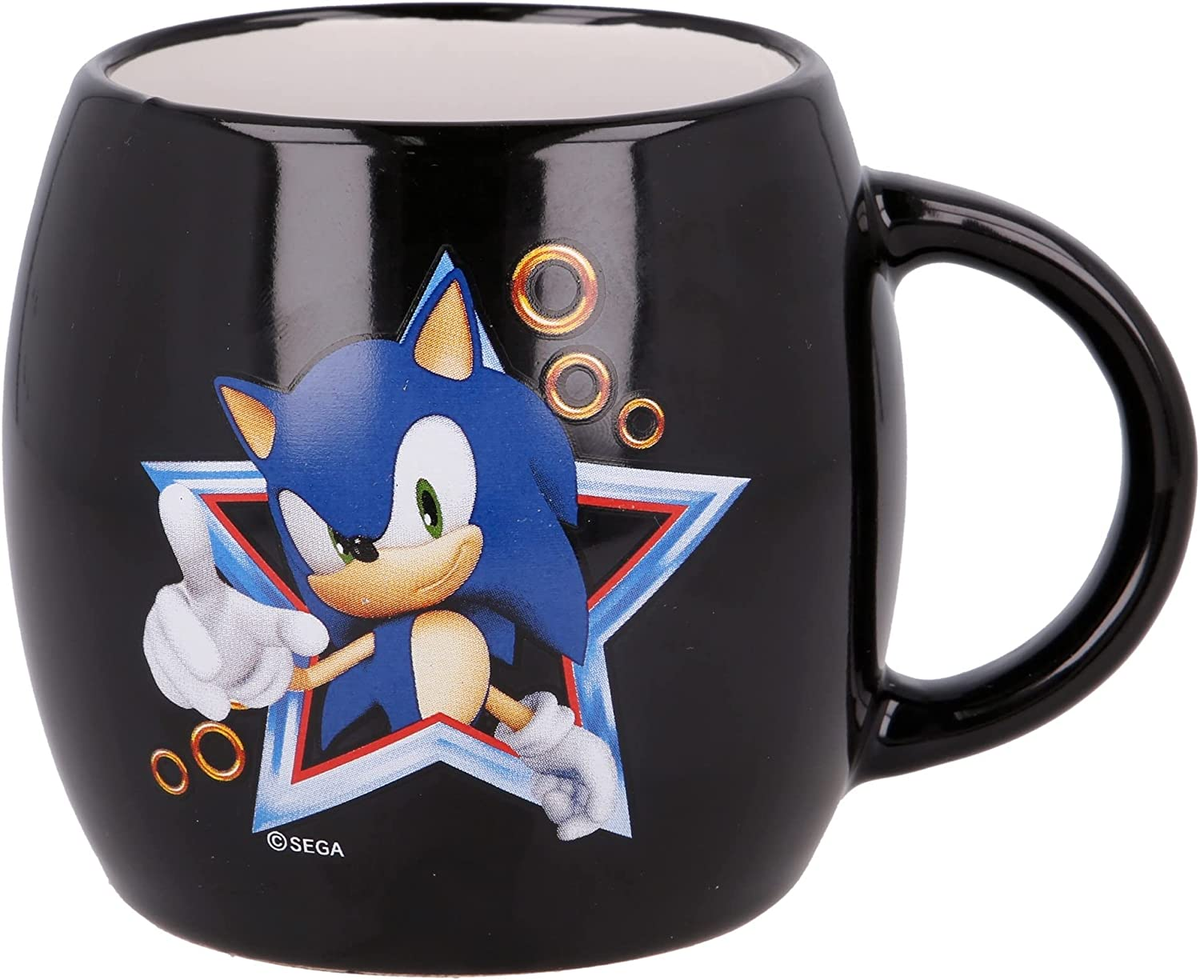 Tazza Mug Sonic Riccio Supersonico in Ceramica Bombata 350 Ml in Confezione - Stt499