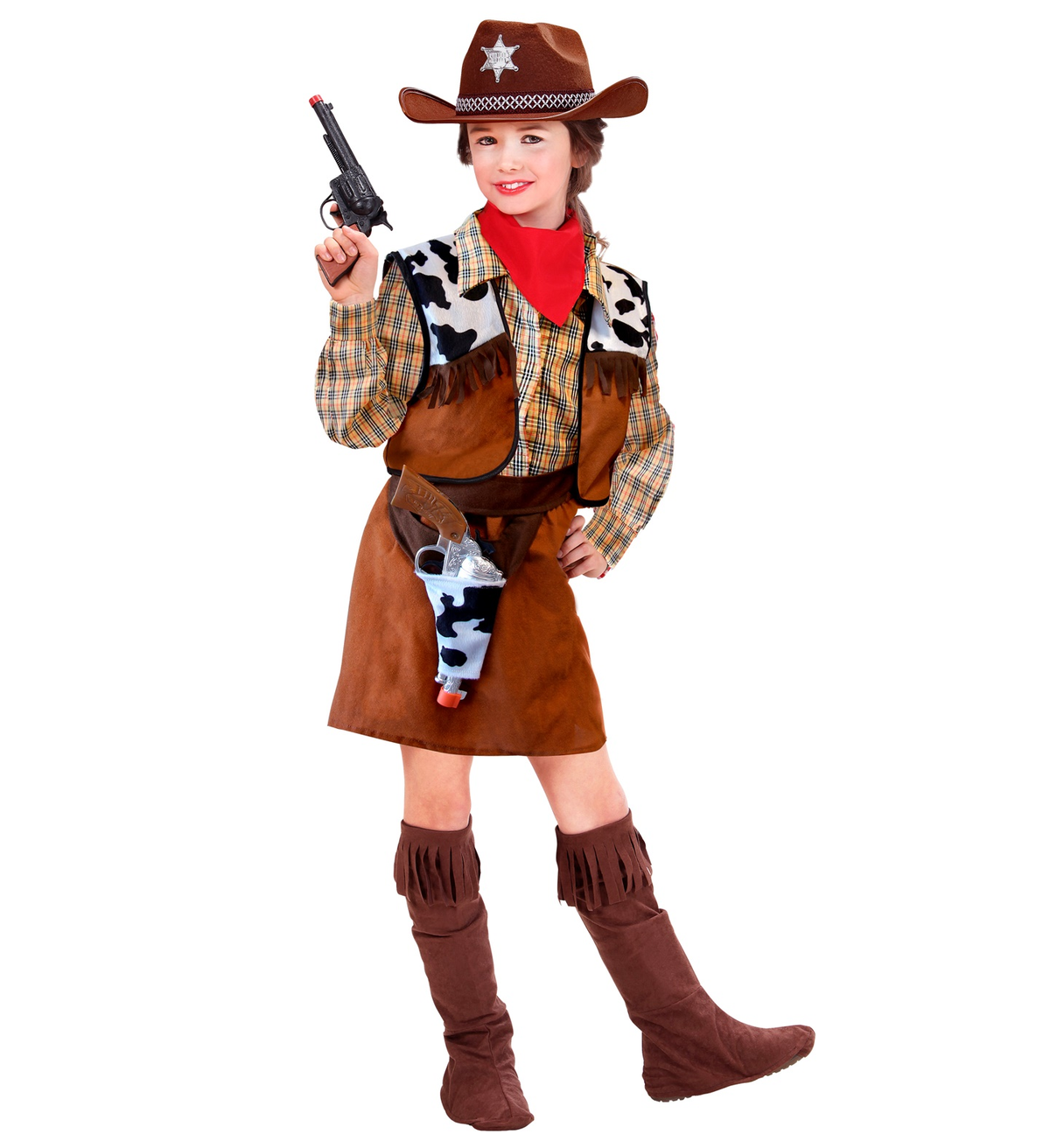 Costume Vestito Abito Travestimento Carnevale Halloween Cosplay Bambina Cowgirl - 3676