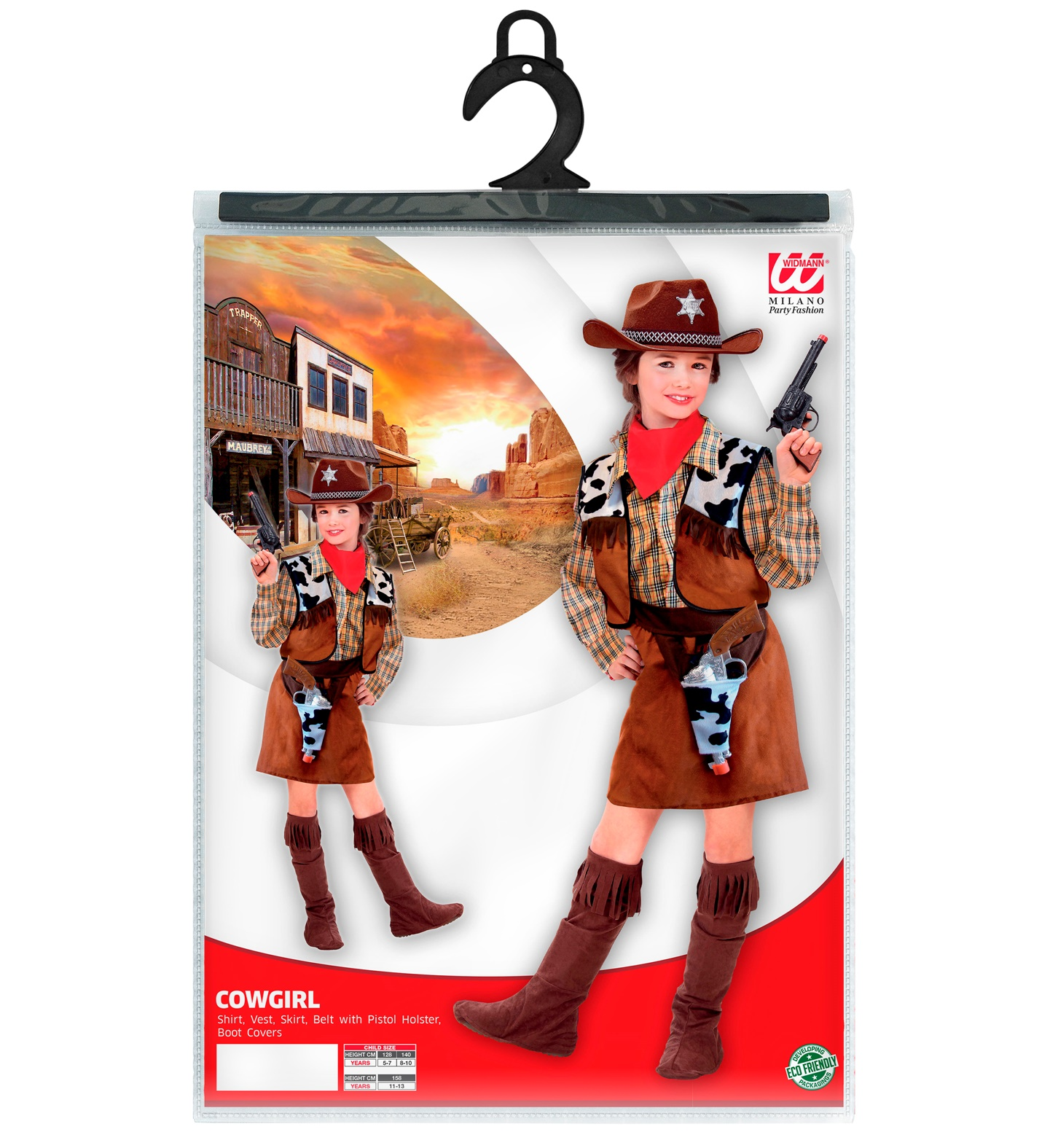 Costume Vestito Abito Travestimento Carnevale Halloween Cosplay Bambina Cowgirl - 3676