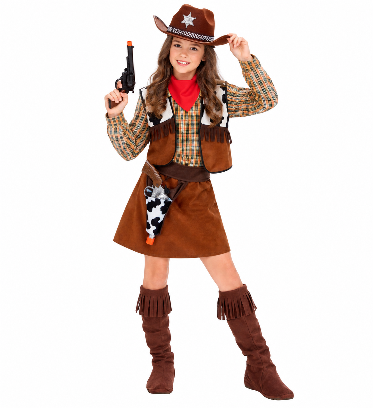 Costume Vestito Abito Travestimento Carnevale Halloween Cosplay Bambina Cowgirl - 3676