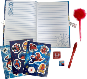 Diario Segreto Spiderman MARVEL con Accessori 13 Pezzi Cancelleria Stickers - Mv16071
