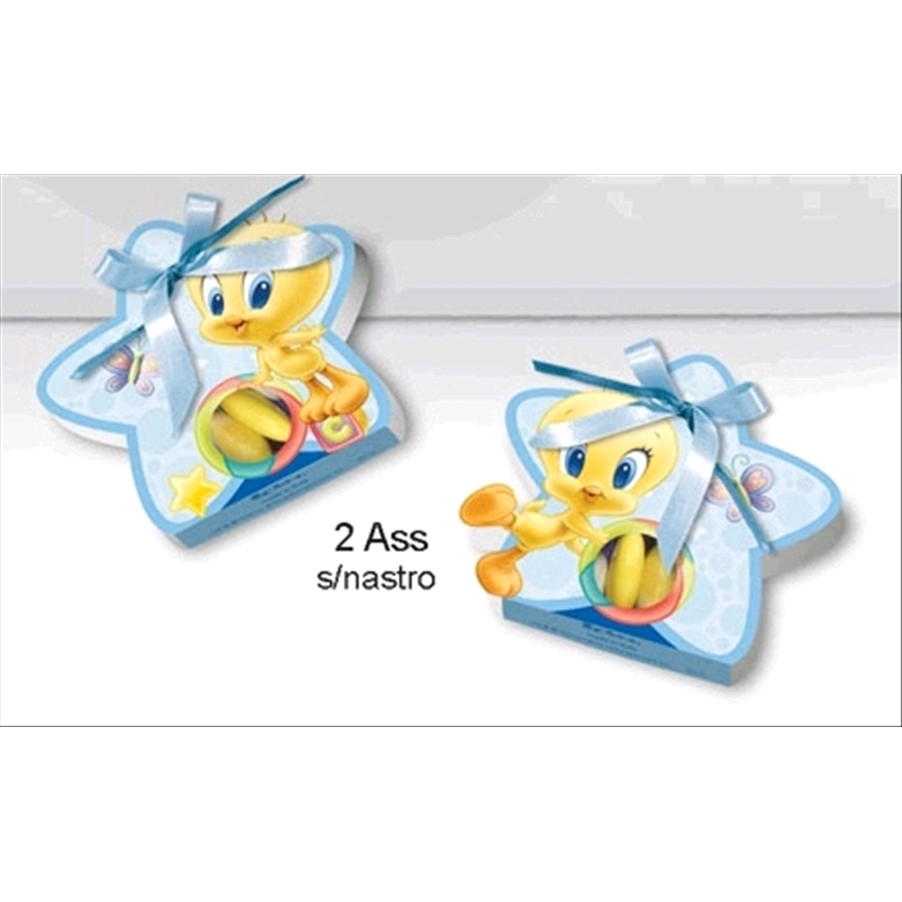 Bomboniera Astuccio Titty Looney Tunes Portaconfetti Celeste Cm. 12x11x2