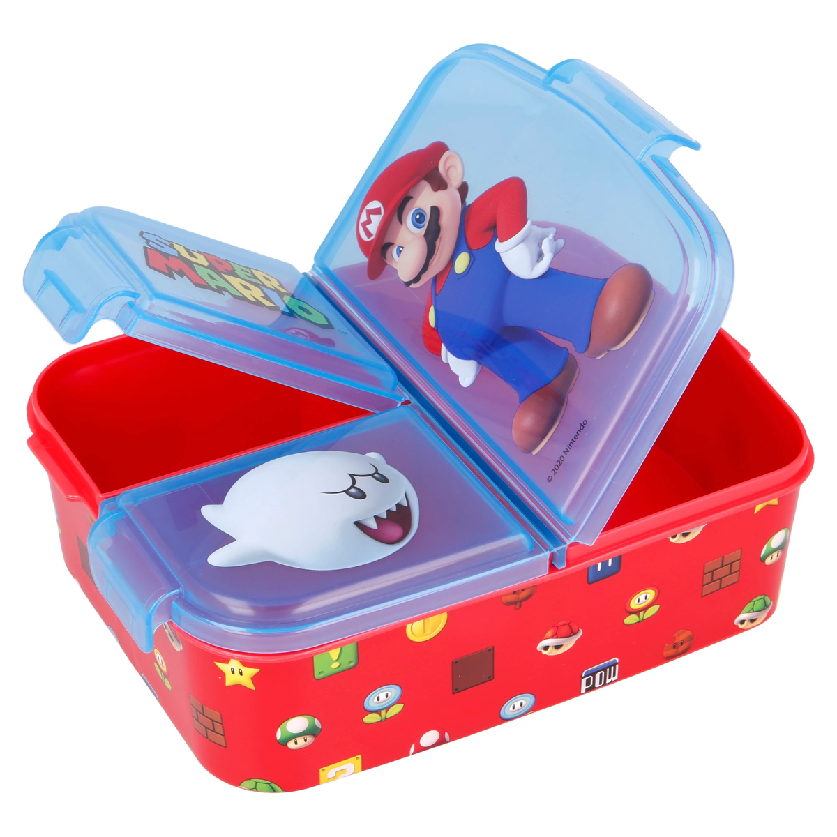 Set Borraccia in Alluminio e Portamerenda Multiscomparto Super Mario 2 Pezzi Bpa Free