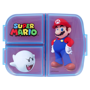 Set Borraccia in Alluminio e Portamerenda Multiscomparto Super Mario 2 Pezzi Bpa Free