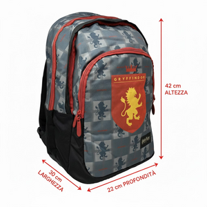 Zaino Harry Potter Hogwarts Grifondoro Multitasche Scuola Viaggio Tempo Libero 42x22x30 CM - L04335mc