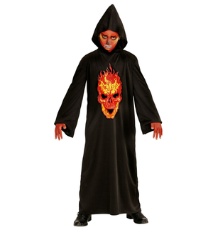 Vestito Carnevale + Accessori Skeleton Devil Teschio Tunica Tridente Travestimento Halloween 5/7 Anni - 0033+6976d