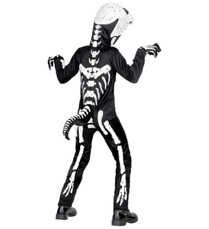 Costume Vestito Abito Travestimento Carnevale Halloween Scheletro T-Rex Bambino - 0190