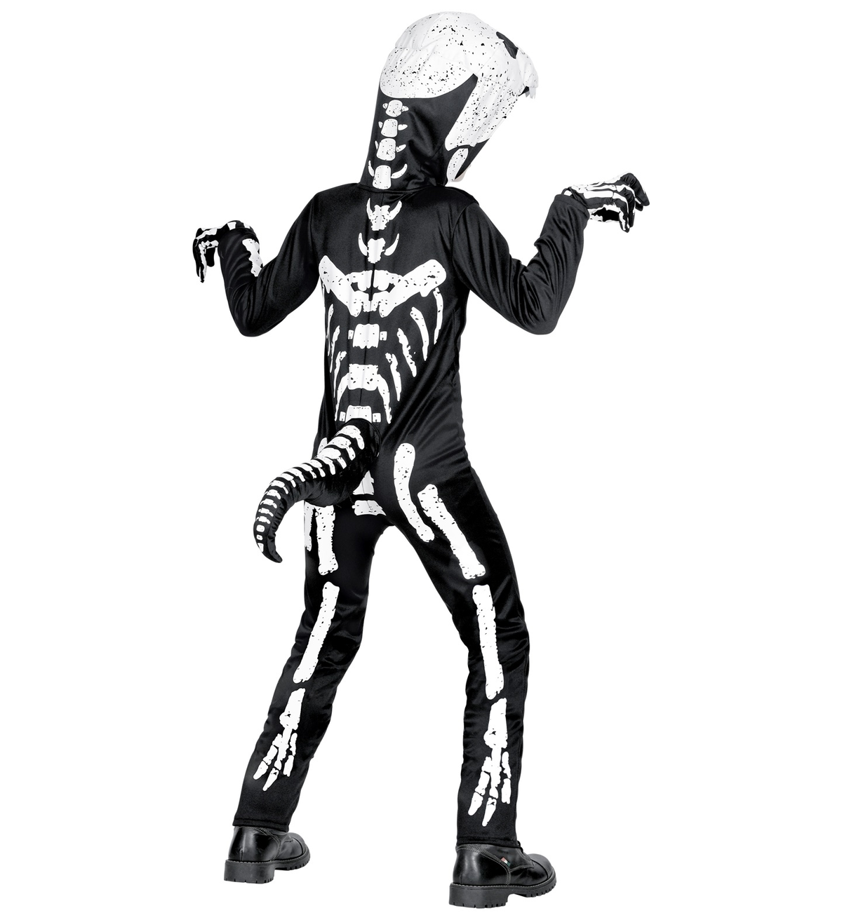 Costume Vestito Abito Travestimento Carnevale Halloween Scheletro T-Rex Bambino - 0190