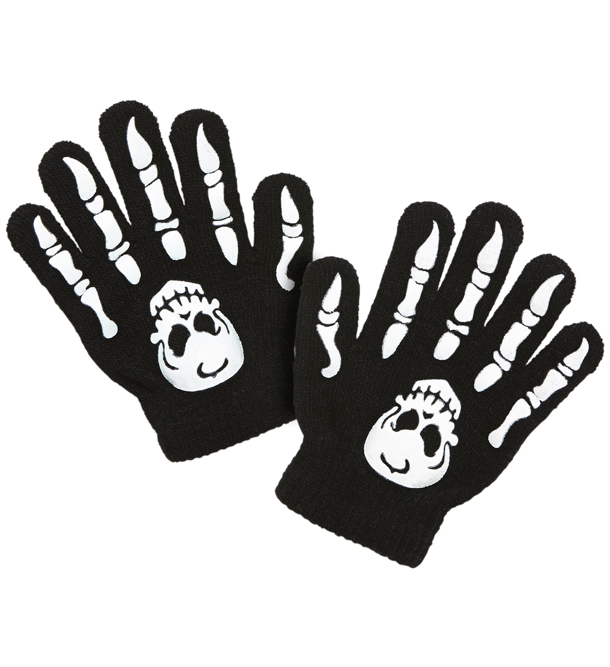 Guanti Ossa con Teschio Taglia Unica Accessori Carnevale Halloween - 02421