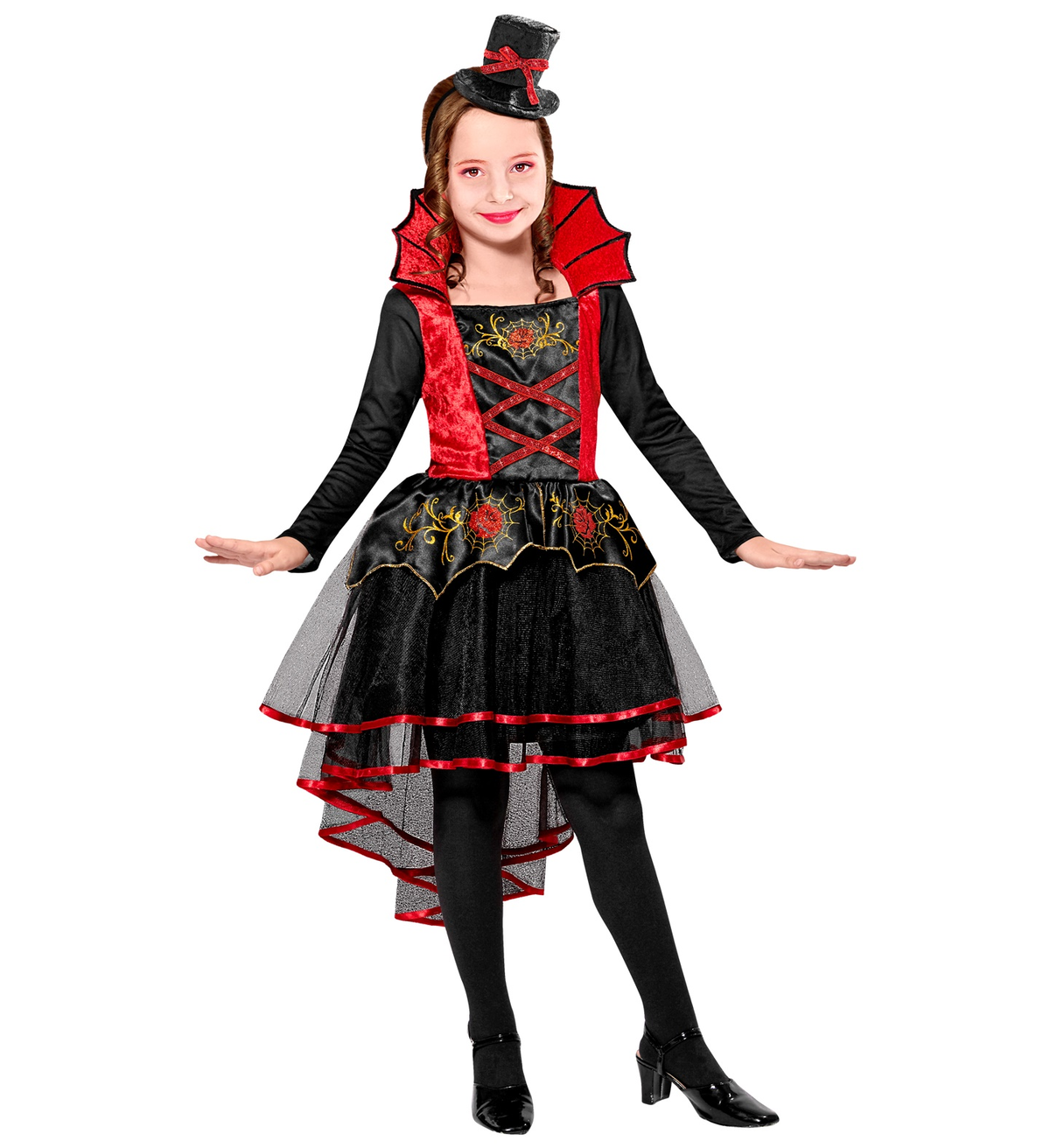 Costume Vestito Abito Travestimento Carnevale Halloween Bambina Vampiressa - 0749