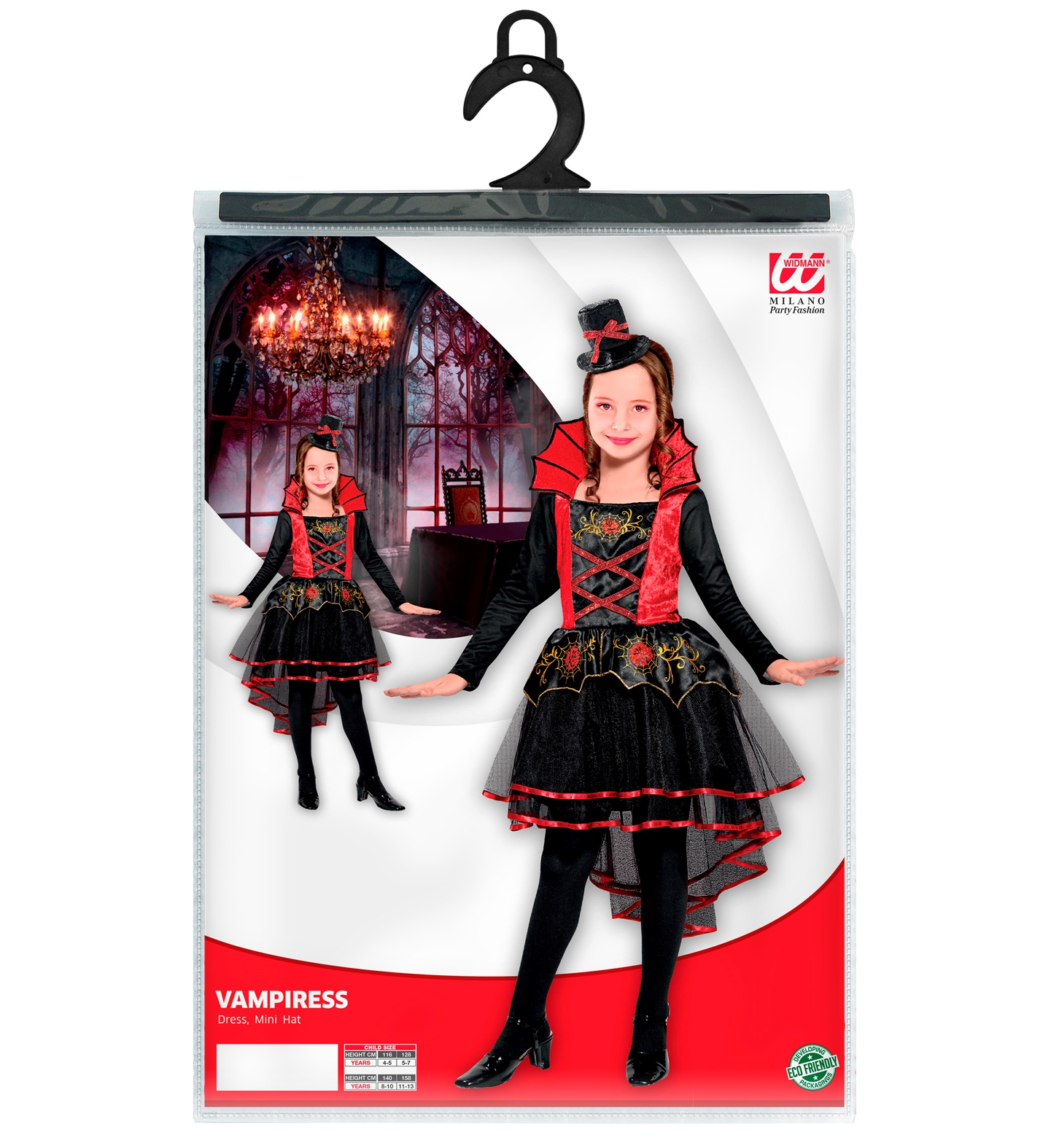 Costume Vestito Abito Travestimento Carnevale Halloween Bambina Vampiressa - 0749
