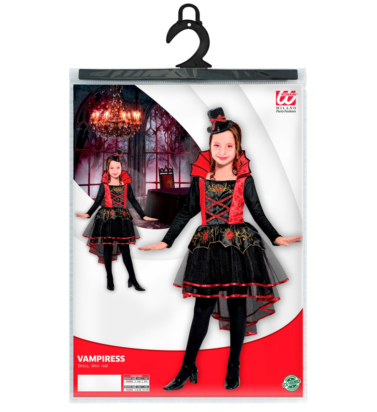 Costume Vestito Abito Travestimento Carnevale Halloween Bambina Vampiressa - 0749