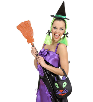 Scopa da Strega 122 CM Accessori Halloween Carnevale - 2133w