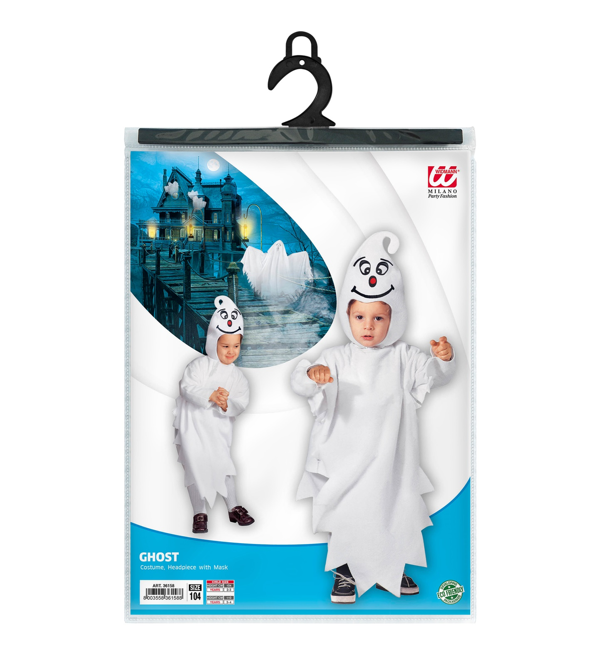 Costume Vestito Abito Travestimento Carnevale Halloween Fantasma Bambino - 3615