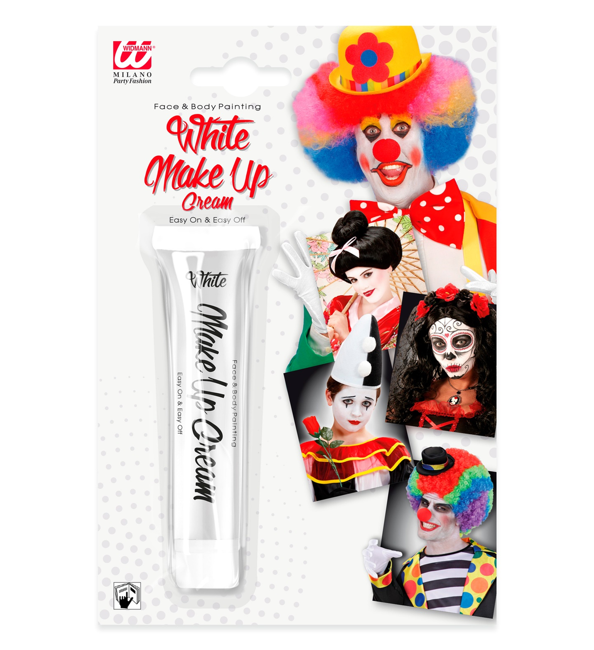 Trucco Make-Up Bianco in Tubo 28 Ml Accessori Abito Vestito Carnevale Halloween - 4015s