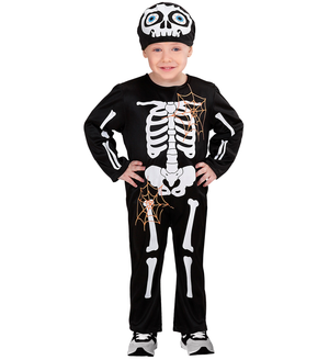 Costume Vestito Abito Travestimento Carnevale Halloween Scheletro Bambino - 4994