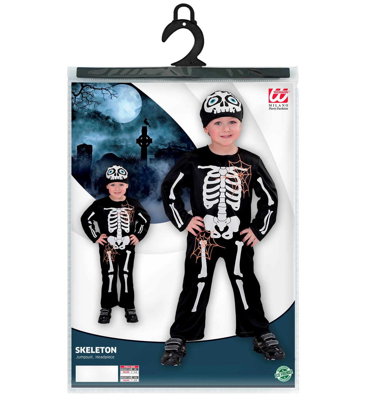 Costume Vestito Abito Travestimento Carnevale Halloween Scheletro Bambino - 4994
