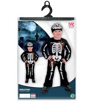 Costume Vestito Abito Travestimento Carnevale Halloween Scheletro Bambino - 4994