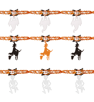 Set Decorazioni Festa Halloween Accessori Festoni Streghe Fantasmi Zucche Scheletri - 51944+5229p+5205g+5217a