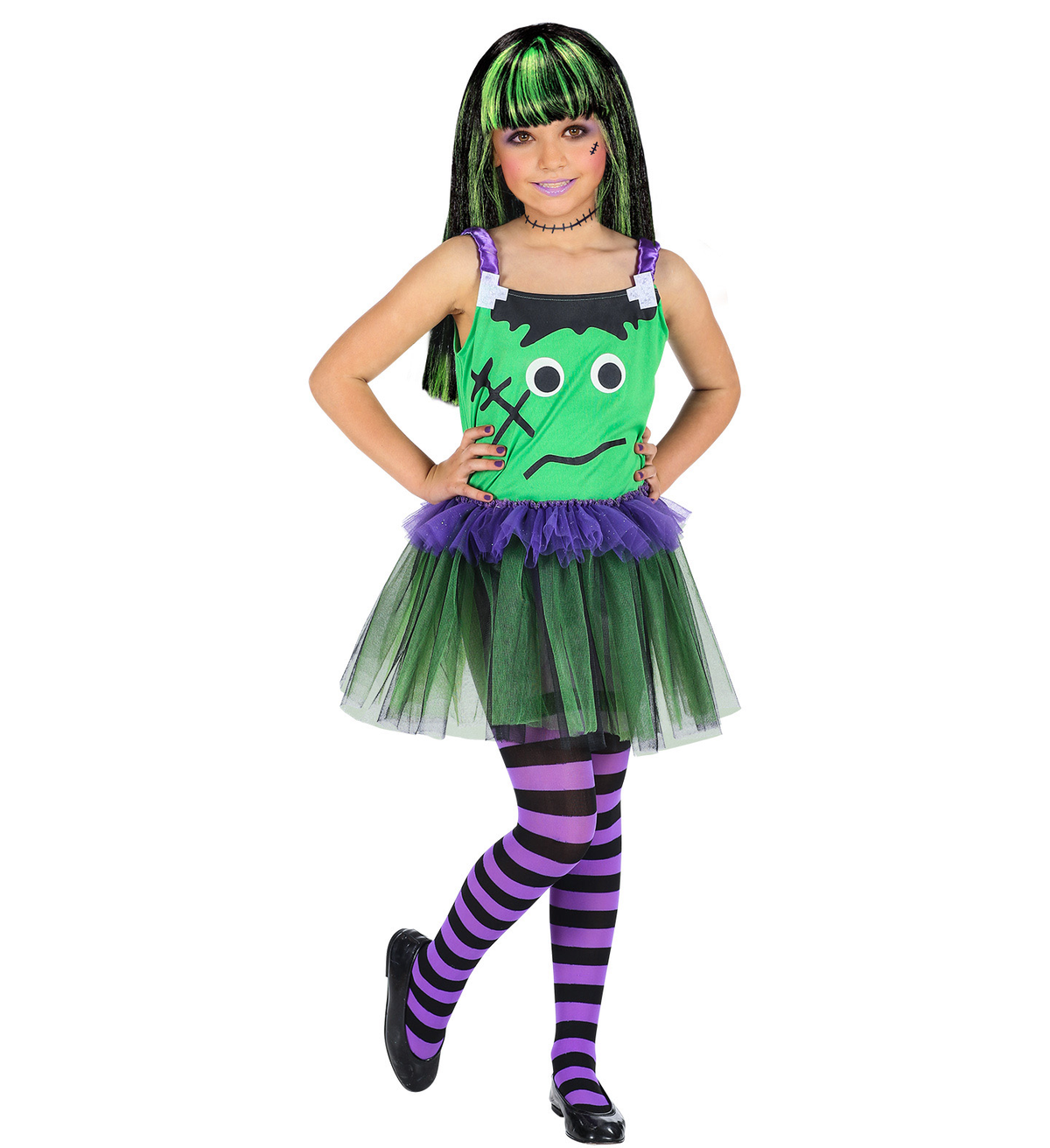 Costume Vestito Abito Travestimento Carnevale Halloween Mostro Bambina - 96536