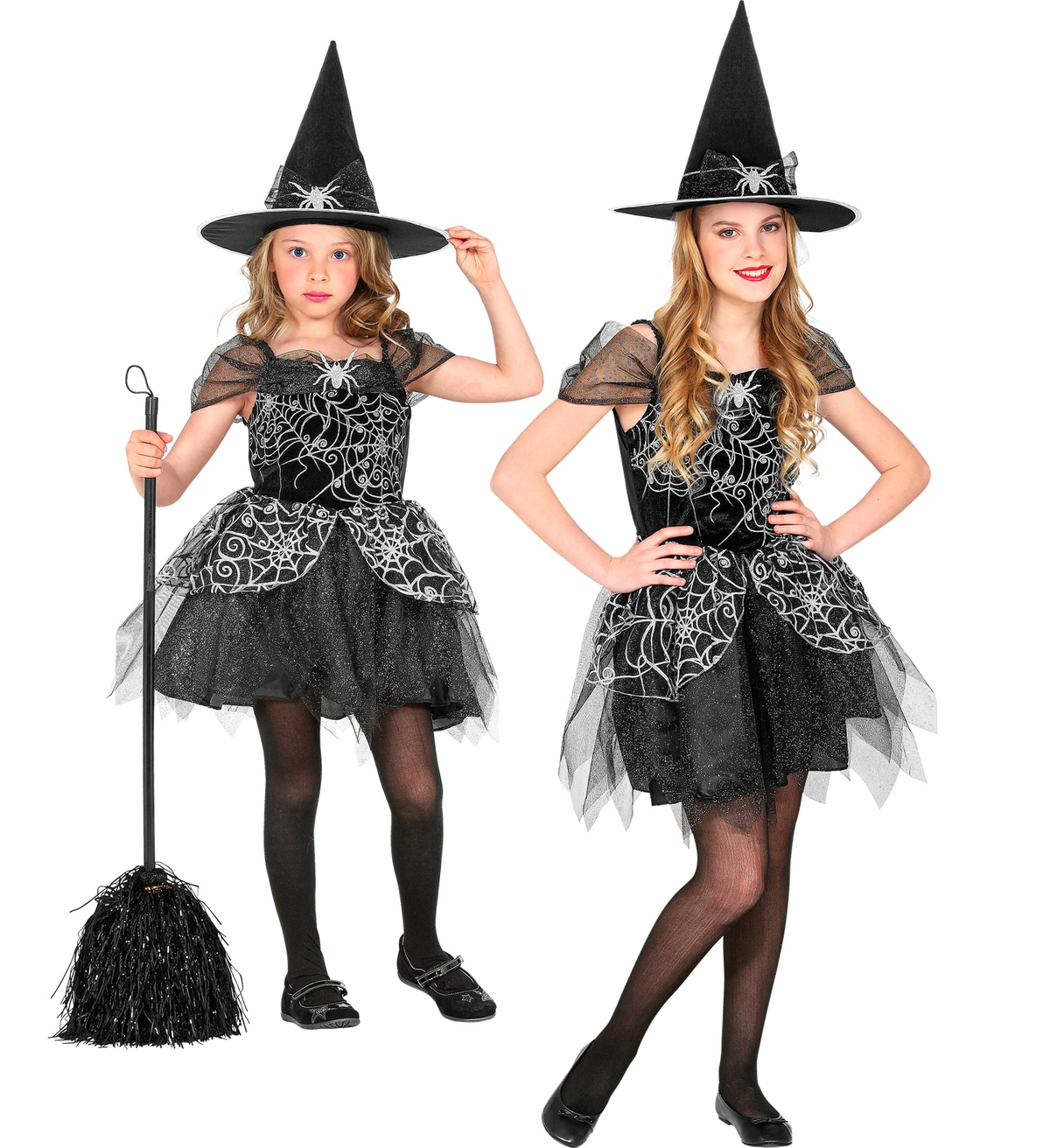 Costume Vestito Abito Travestimento Carnevale Halloween Witch Strega Bambina - 9734
