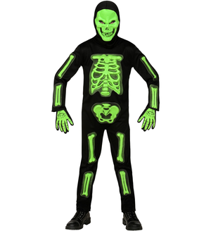 Costume Vestito Abito Travestimento Carnevale Halloween Scheletro 3d Bambino - 9821