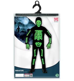 Costume Vestito Abito Travestimento Carnevale Halloween Scheletro 3d Bambino - 9821