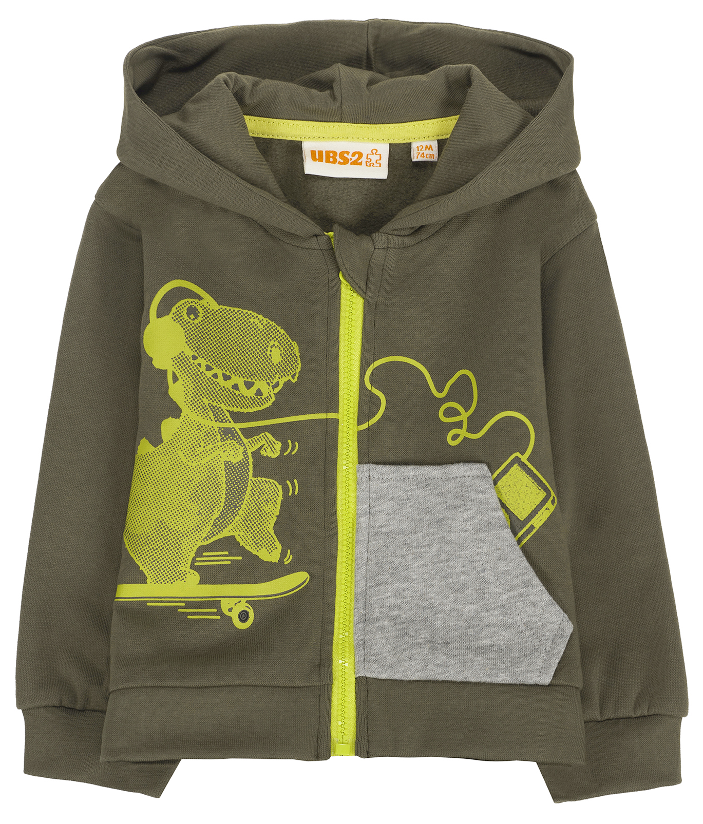 Felpa con Zip e Cappuccio Bambino Neonato Ubs2 100% Cotone Organico - H229641