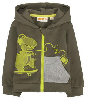 Felpa con Zip e Cappuccio Bambino Neonato Ubs2 100% Cotone Organico - H229641