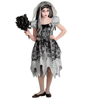 Costume Vestito Abito Travestimento Carnevale Halloween Bambina Sposa Spettrale - 0546