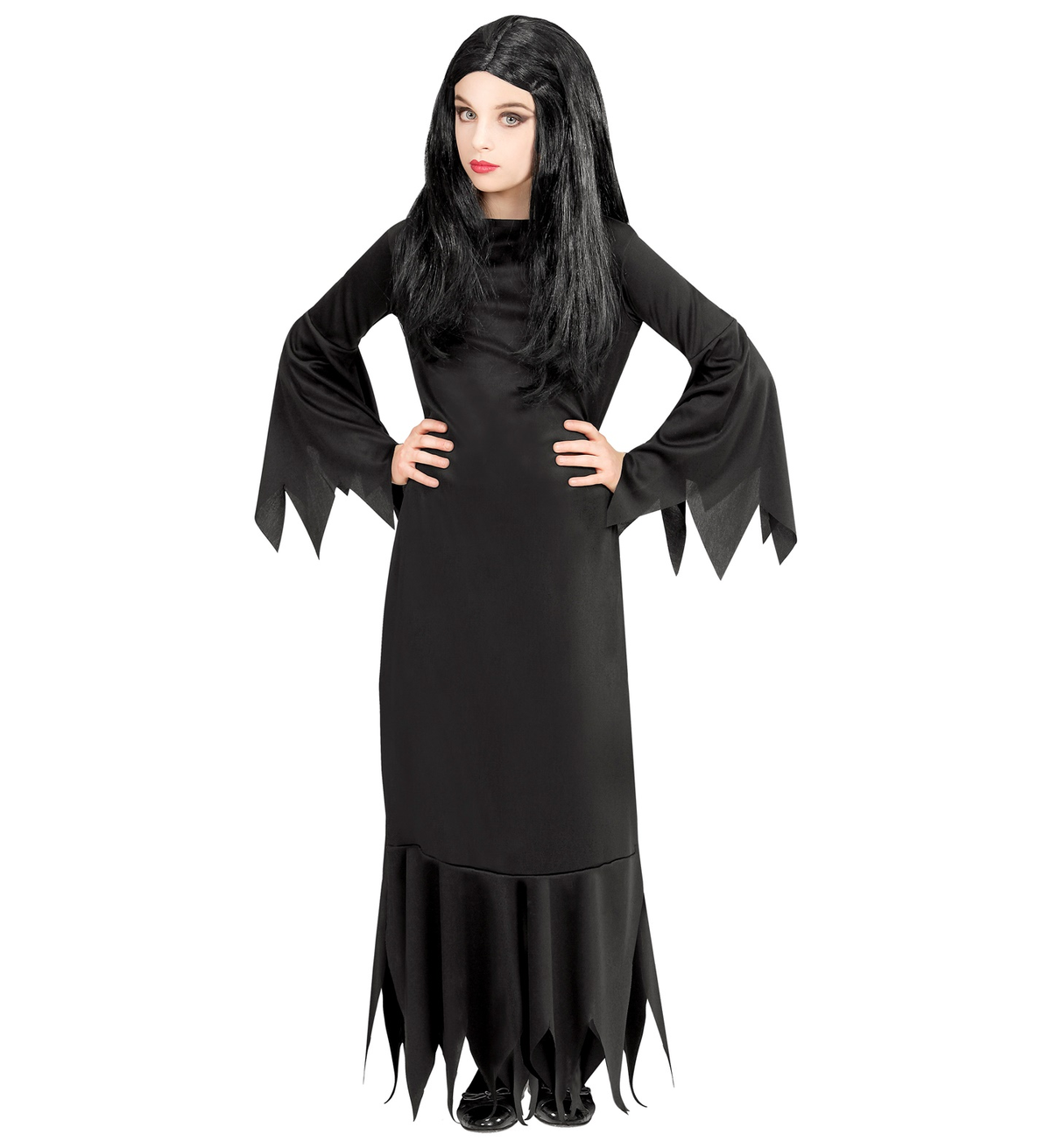 Costume Vestito Abito Travestimento Carnevale Halloween Bambina Mortisia - 0719