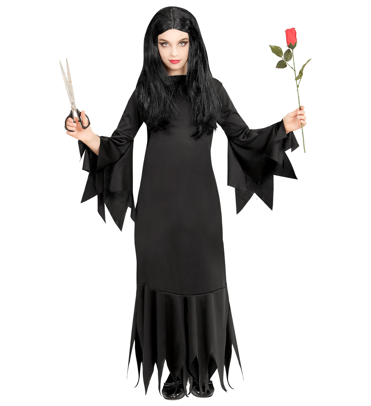 Costume Vestito Abito Travestimento Carnevale Halloween Bambina Mortisia - 0719