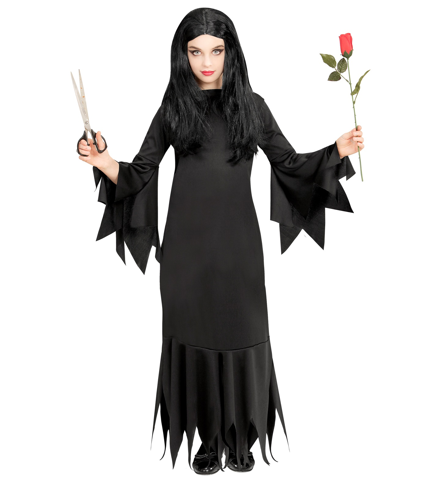 Costume Vestito Abito Travestimento Carnevale Halloween Bambina Mortisia - 0719