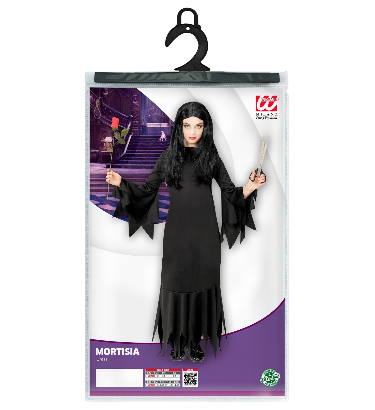 Costume Vestito Abito Travestimento Carnevale Halloween Bambina Mortisia - 0719