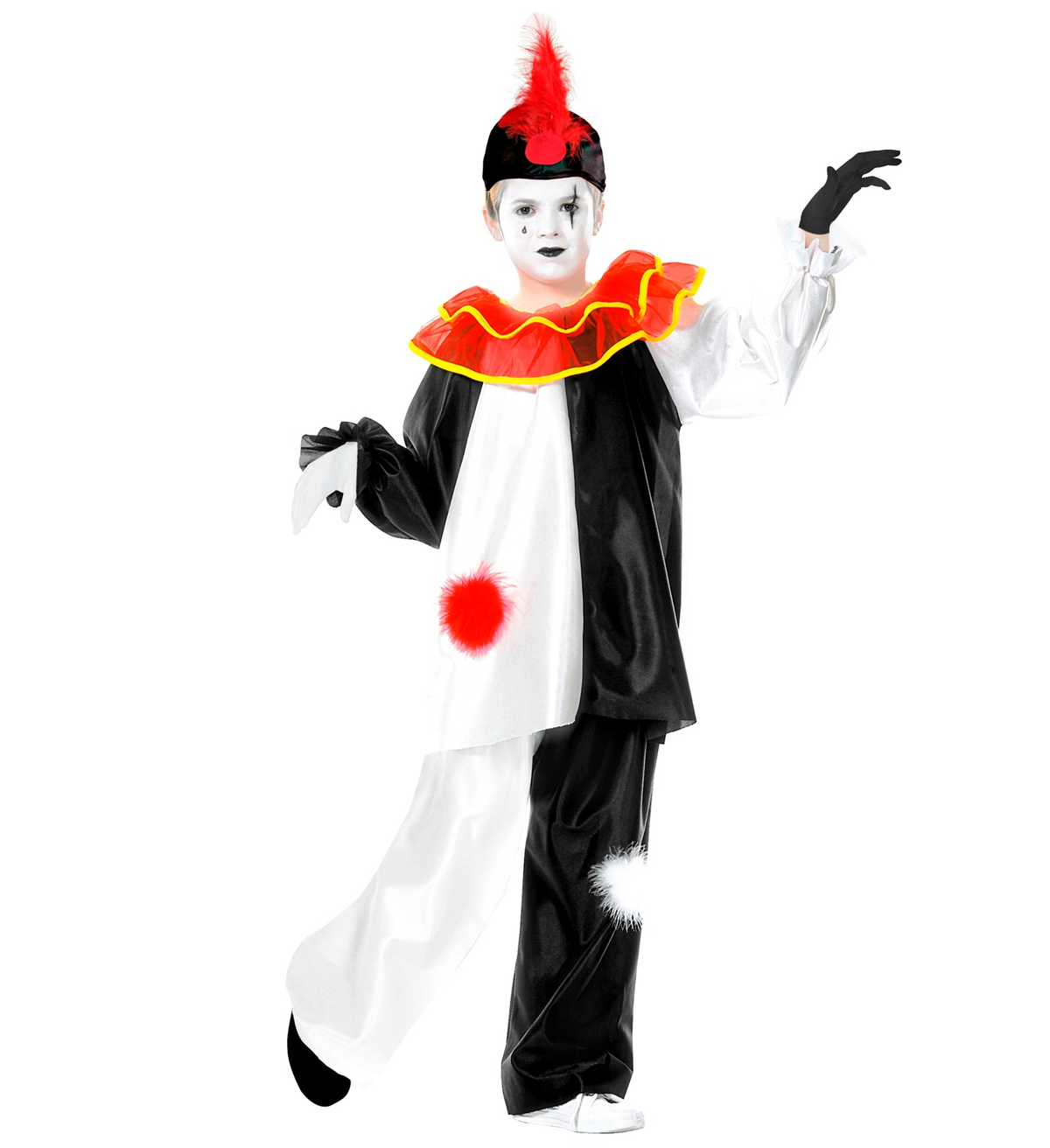 Costume Carnevale Pierrot Bambino Abito Travestimento - 3859