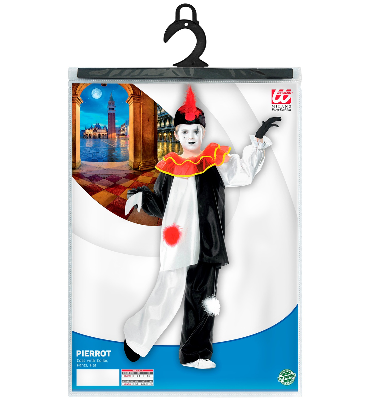 Costume Carnevale Pierrot Bambino Abito Travestimento - 3859
