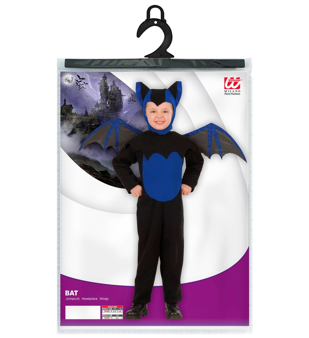 Costume Vestito Abito Travestimento Carnevale Halloween Pipistrello Bambino - 4193