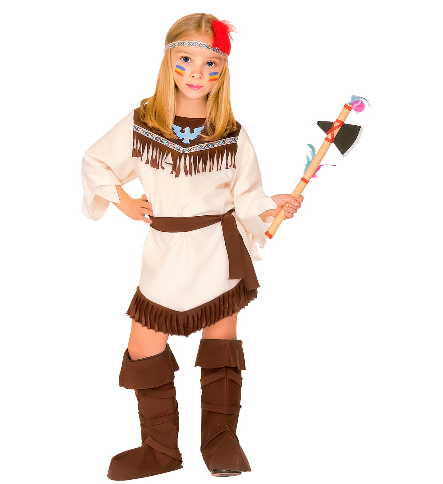 Costume Vestito Abito Travestimento Carnevale Halloween Cosplay Bambina Indiana - 4378