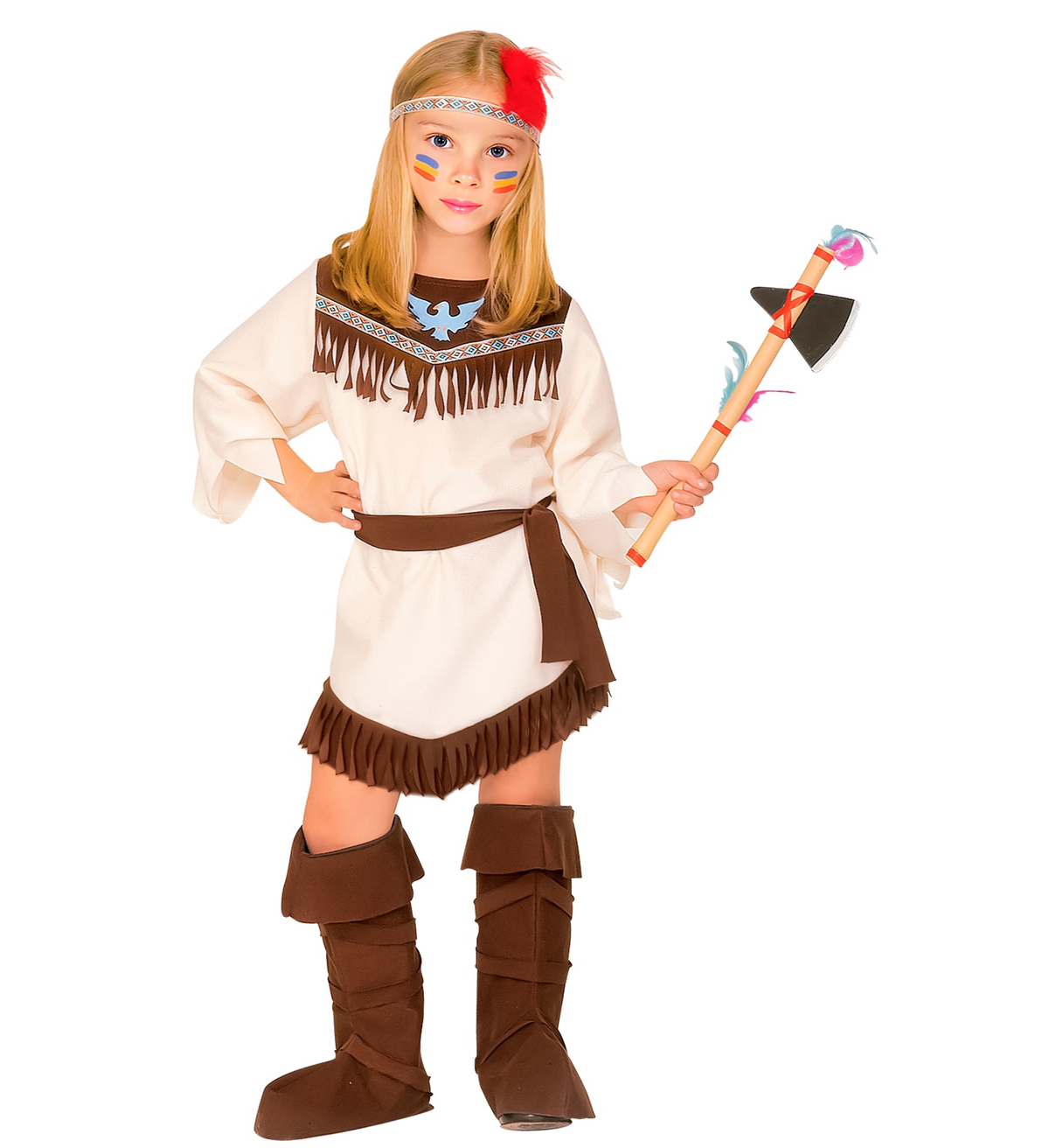 Costume Vestito Abito Travestimento Carnevale Halloween Cosplay Bambina Indiana - 4378