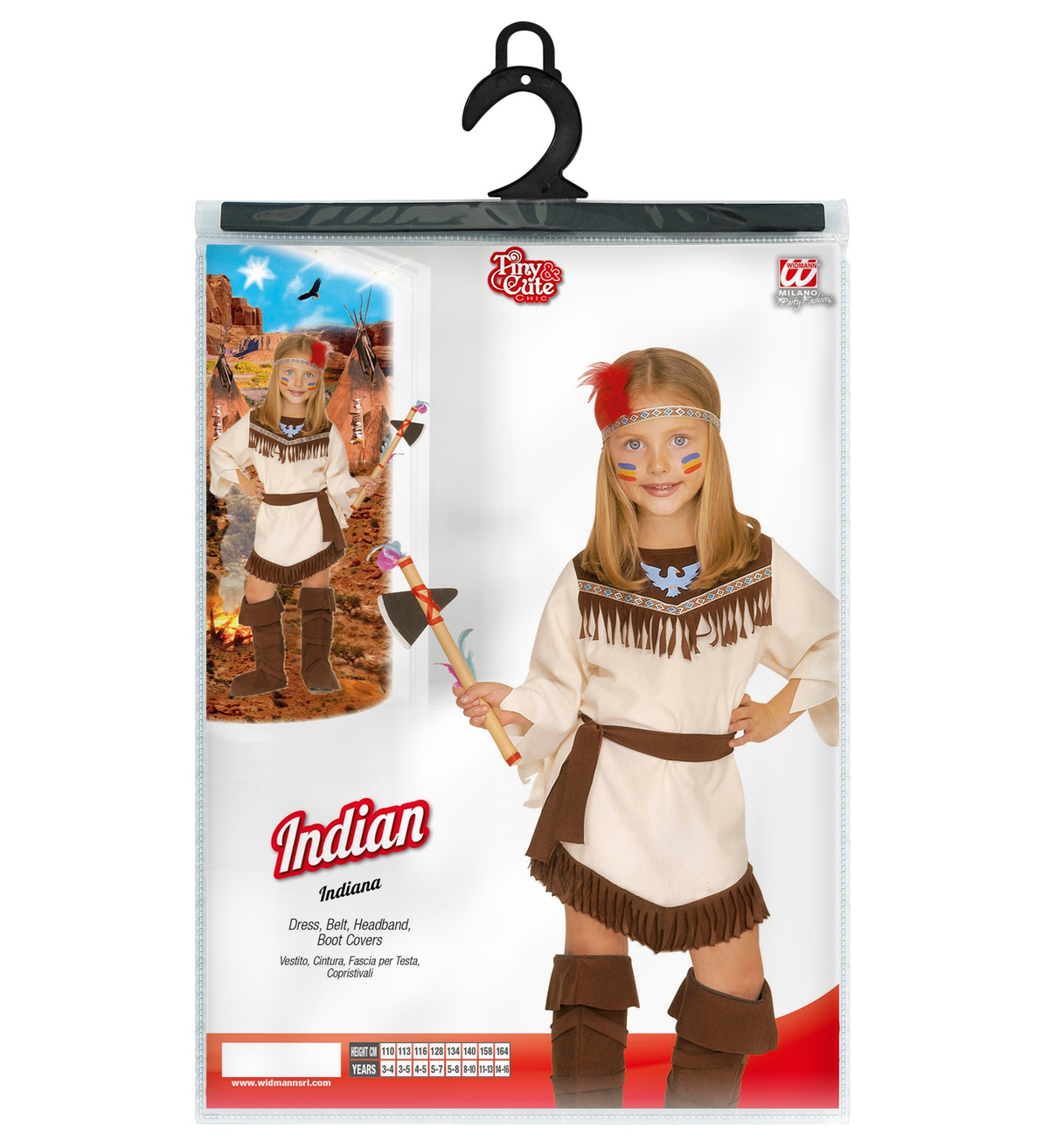 Costume Vestito Abito Travestimento Carnevale Halloween Cosplay Bambina Indiana - 4378