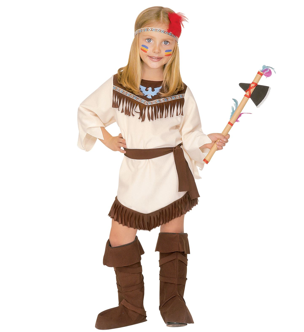 Costume Vestito Abito Travestimento Carnevale Halloween Cosplay Bambina Indiana - 4378