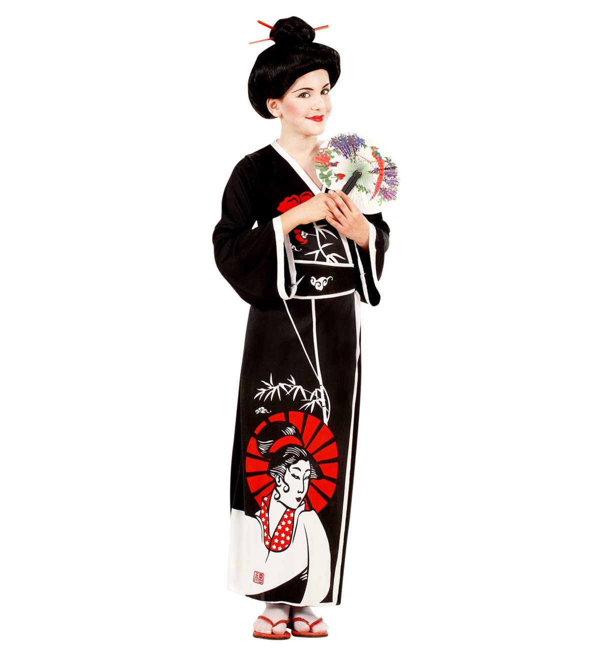 Costume Vestito Abito Travestimento Carnevale Geisha Bambina - 5736
