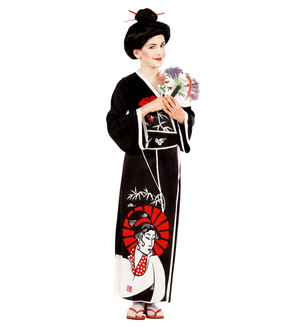 Costume Vestito Abito Travestimento Carnevale Geisha Bambina - 5736