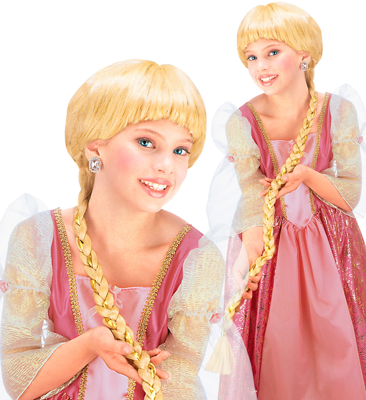 Parrucca Rapunzel con Treccia Extra Lunga Accessori per Abito Vestito Travestimento Carnevale - 6290r
