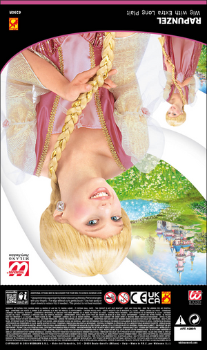 Parrucca Rapunzel con Treccia Extra Lunga Accessori per Abito Vestito Travestimento Carnevale - 6290r