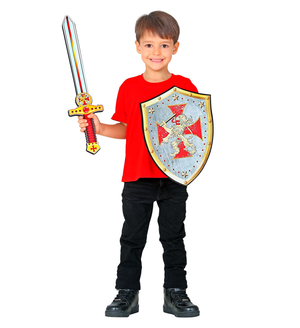 Set Spada e Scudo Crociato in Spugna Accessori per Abito Vestito Carnevale Bambino - 97305