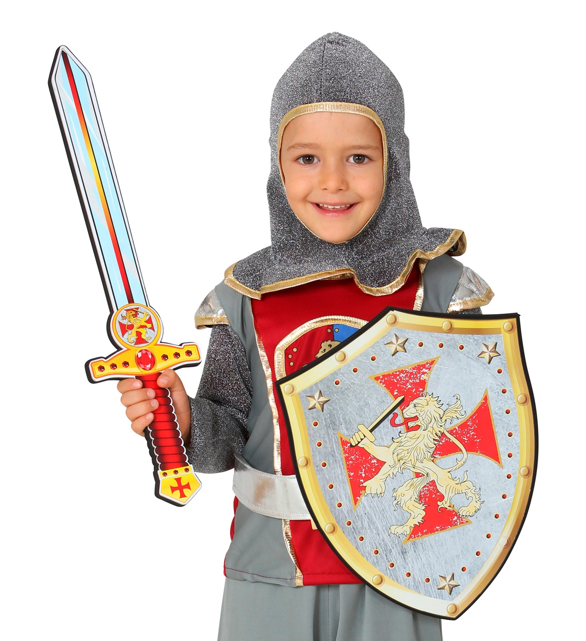 Set Spada e Scudo Crociato in Spugna Accessori per Abito Vestito Carnevale Bambino - 97305