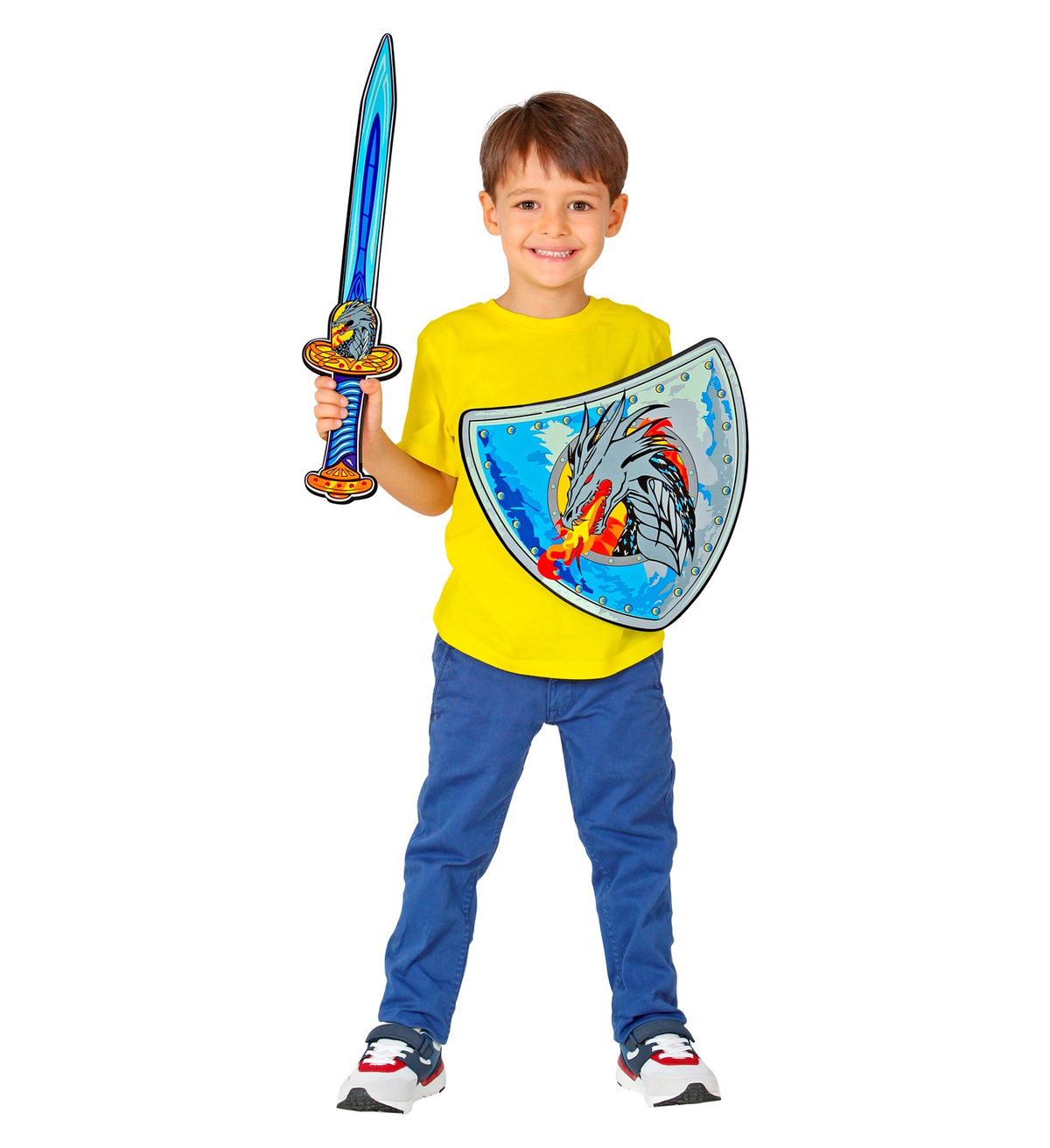 Set Spada e Scudo Vichingo in Spugna Accessori per Abito Vestito Carnevale Bambino - 97306