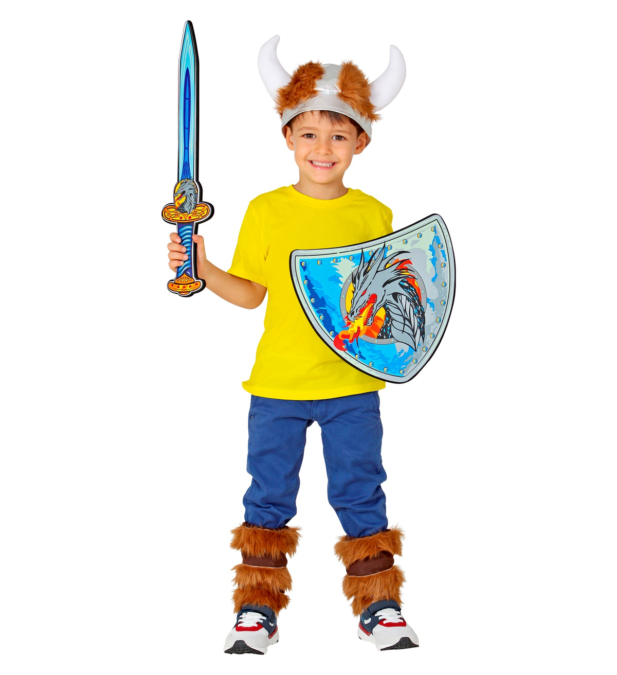 Set Spada e Scudo Vichingo in Spugna Accessori per Abito Vestito Carnevale Bambino - 97306